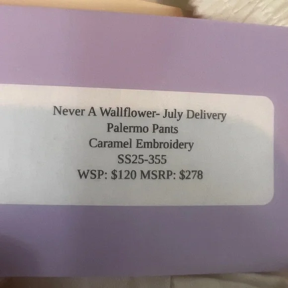NWT Never A Wallflower Caramel Embroidery Palermo Pants - Picture 10 of 11
